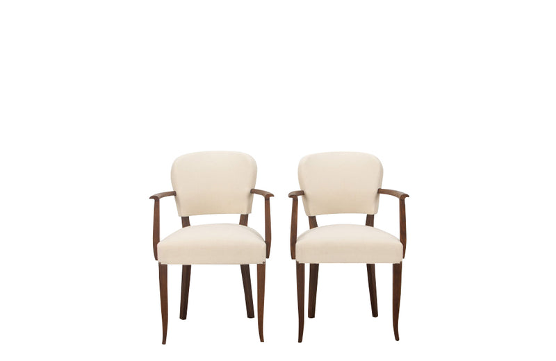 Pair of mid 20th century French Art Deco Style bridge chairs