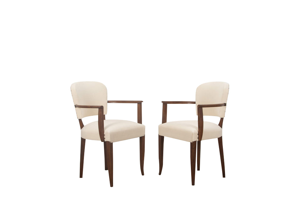 Pair of mid 20th century French Art Deco Style bridge chairs