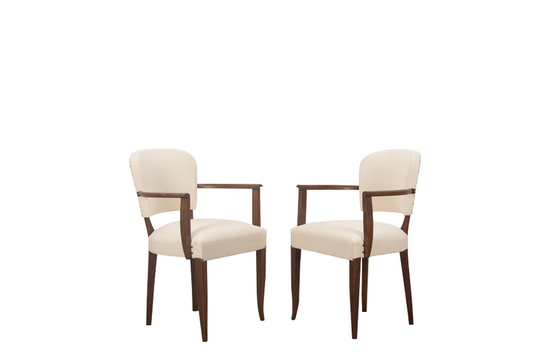 Pair of mid 20th century French Art Deco Style bridge chairs