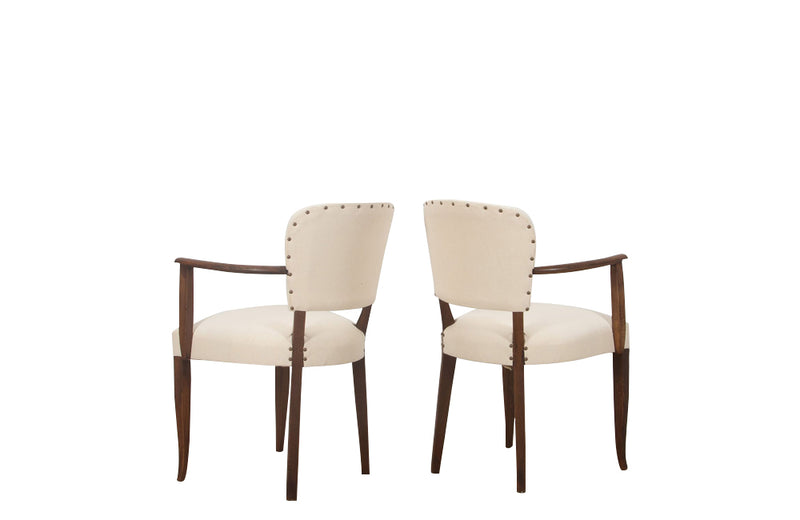 Pair of mid 20th century French Art Deco Style bridge chairs