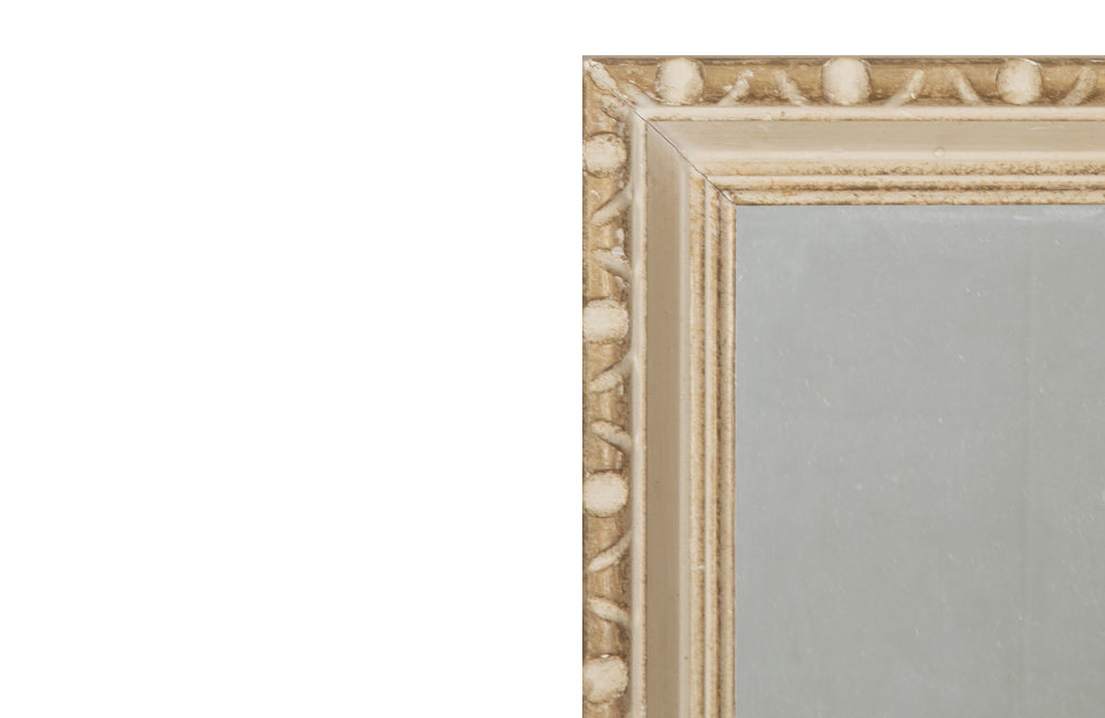 Pair of small 20th Century French carved painted mirrors Circa 1940.