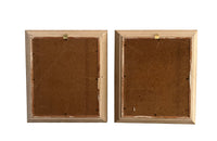 Pair of small 20th Century French carved painted mirrors Circa 1940.