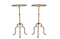 Pair of Mid-Century Spanish gilt iron cocktail or martini tables