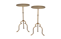 Pair of Mid-Century Spanish gilt iron cocktail or martini tables