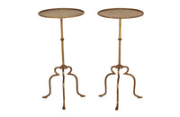 Pair of Mid-Century Spanish gilt iron cocktail or martini tables