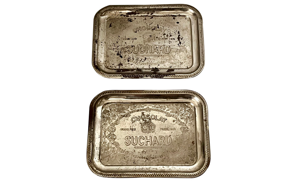 PAIR OF EARLY 20TH CENTURY 'SUCHARD' CHOCOLATE ADVERTISING TRAYS