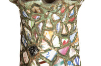 Striking pair of large mid-20th Century French picassiette vases.