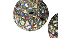 Striking pair of large mid-20th Century French picassiette vases.