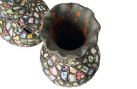 Striking pair of large mid-20th Century French picassiette vases.