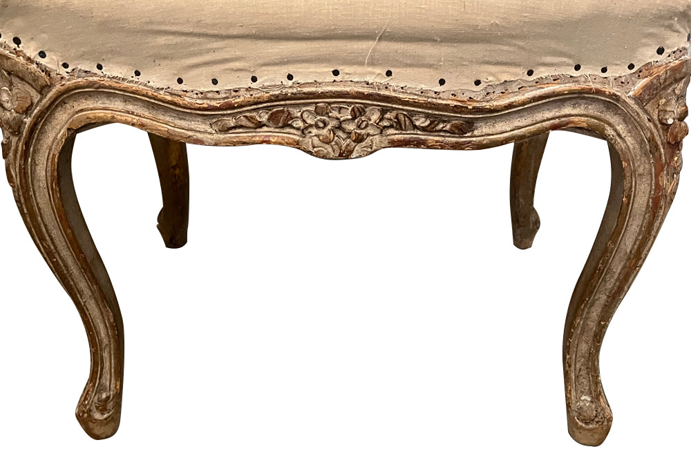 Pretty pair of late 19th Century French stools in the Louis XV style.