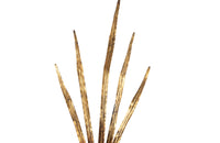 Pair of mid-20th Century Spanish gilt metal wall appliques or wall lights in the form of reeds