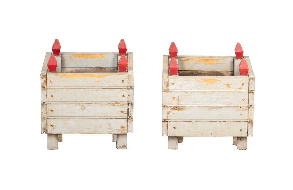 Pair of Mid-Century French Painted Wooden Planters