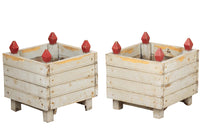 Pair of Mid-Century French Painted Wooden Planters