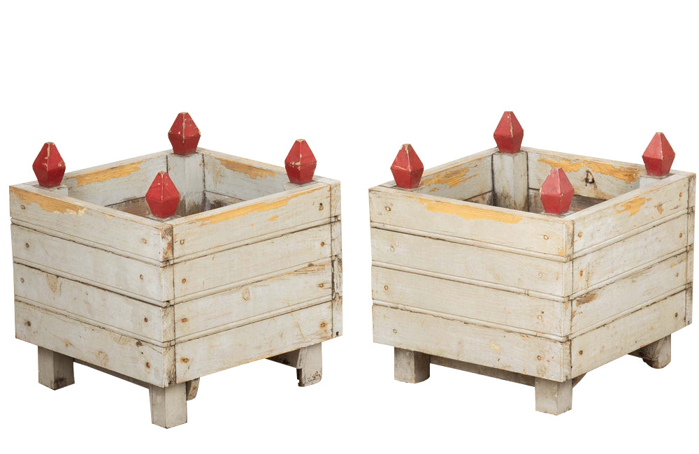 Pair of Mid-Century French Painted Wooden Planters