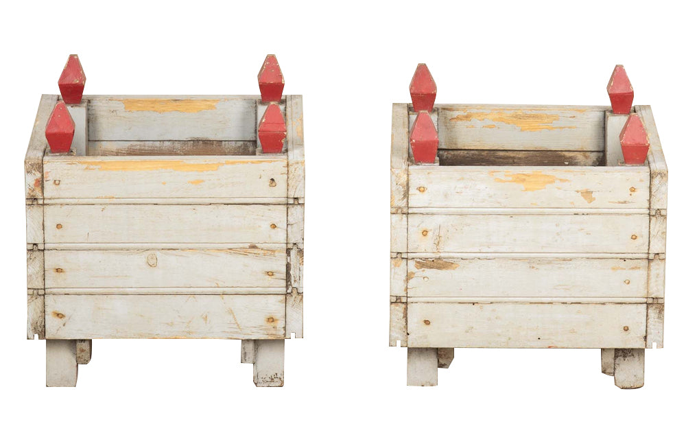 Pair of Mid-Century French Painted Wooden Planters