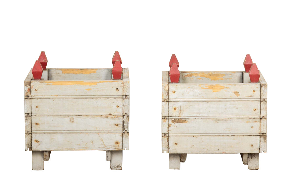 Pair of Mid-Century French Painted Wooden Planters