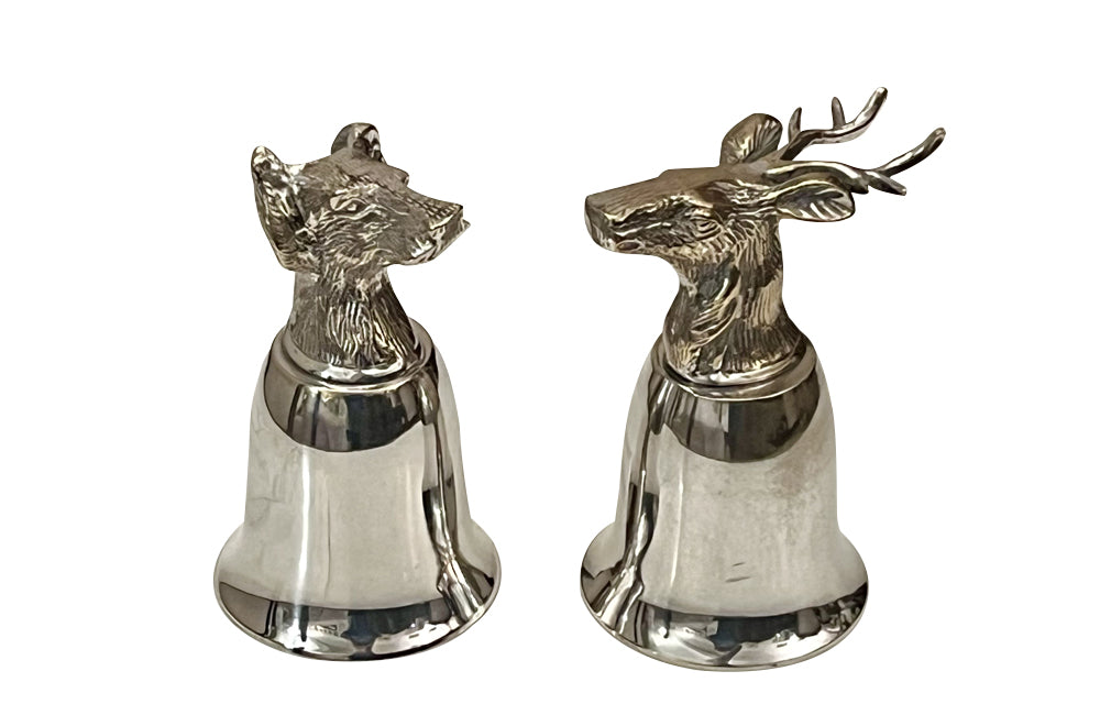 Pair of Mid-Century Italian silver plated stirrup hunting cups