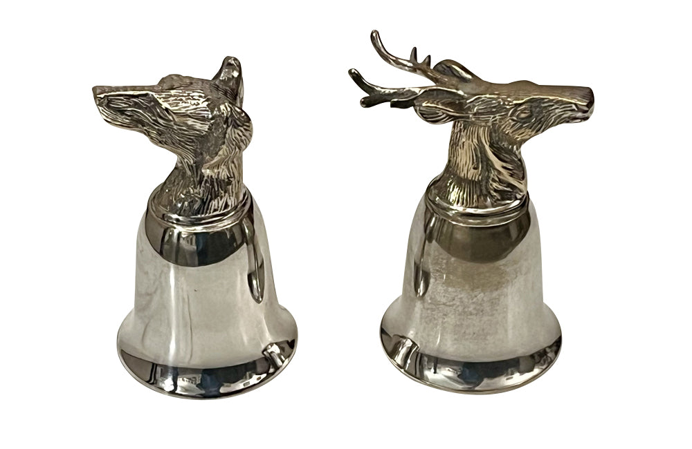 Pair of Mid-Century Italian silver plated stirrup hunting cups