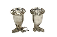 Pair of Mid-Century Italian silver plated stirrup hunting cups
