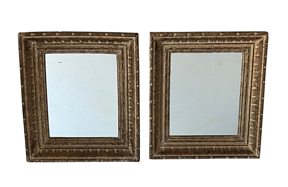 Antique mirrors 1930s with carved painted frames. French antiques