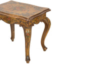 Pair of charming early 20th century painted, Italian, end tables with painted floral decoration in the Venetian style.