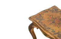 Pair of charming early 20th century painted, Italian, end tables with painted floral decoration in the Venetian style.