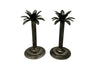 Pair of Mid 20th Century French silver plate palm tree candlesticks