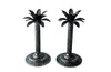 Pair of Mid 20th Century French silver plate palm tree candlesticks