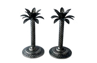 Pair of Mid 20th Century French silver plate palm tree candlesticks