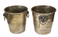 Pair of 1930's Art Deco Pol Roger Silver Plate Champagne Buckets