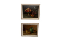 Vintage oil paintings still lifes by D. Geronimi French 