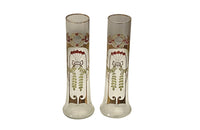 Pair of Late 19th Century North Bohemian Art Nouveau Enamelled Glass Vases