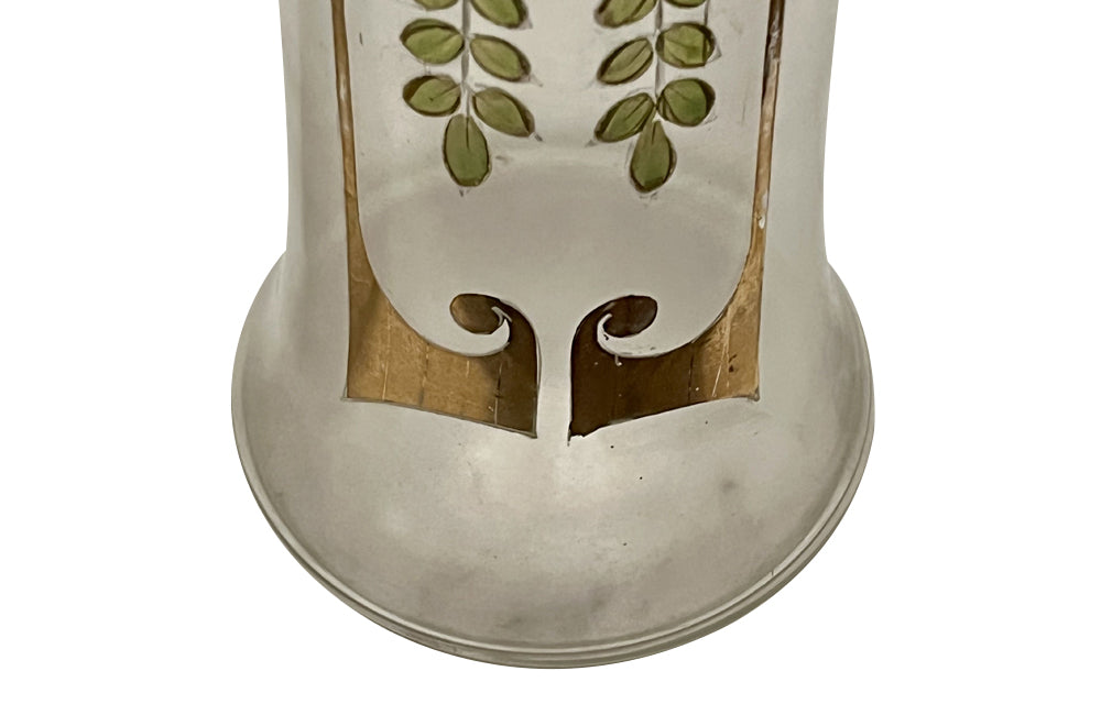 Pair of Late 19th Century North Bohemian Art Nouveau Enamelled Glass Vases