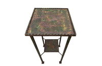 Pair of tall mid-20th Century Spanish two-tiered iron pedestal tables