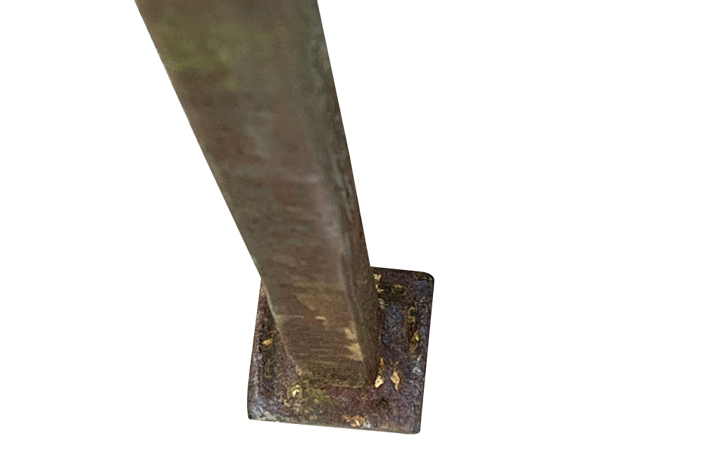 Pair of tall mid-20th Century Spanish two-tiered iron pedestal tables