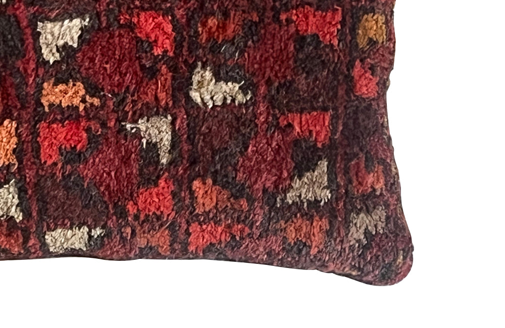 Mid-20th Century Feather Filled Persian Carpet Cushion