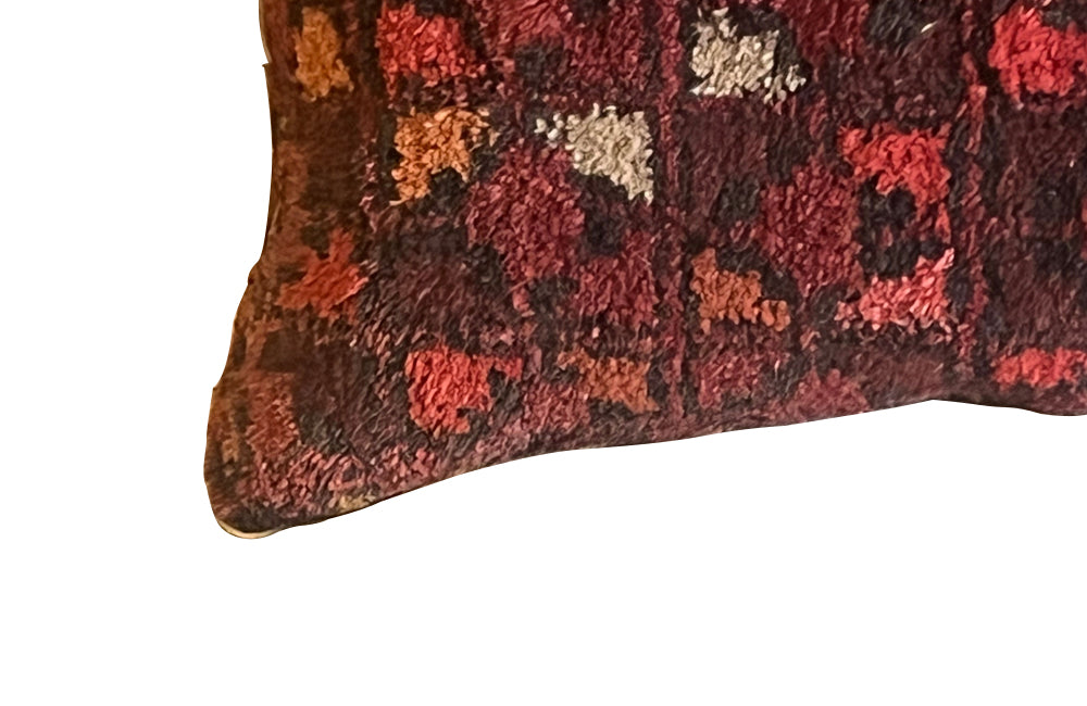 Mid-20th Century Feather Filled Persian Carpet Cushion