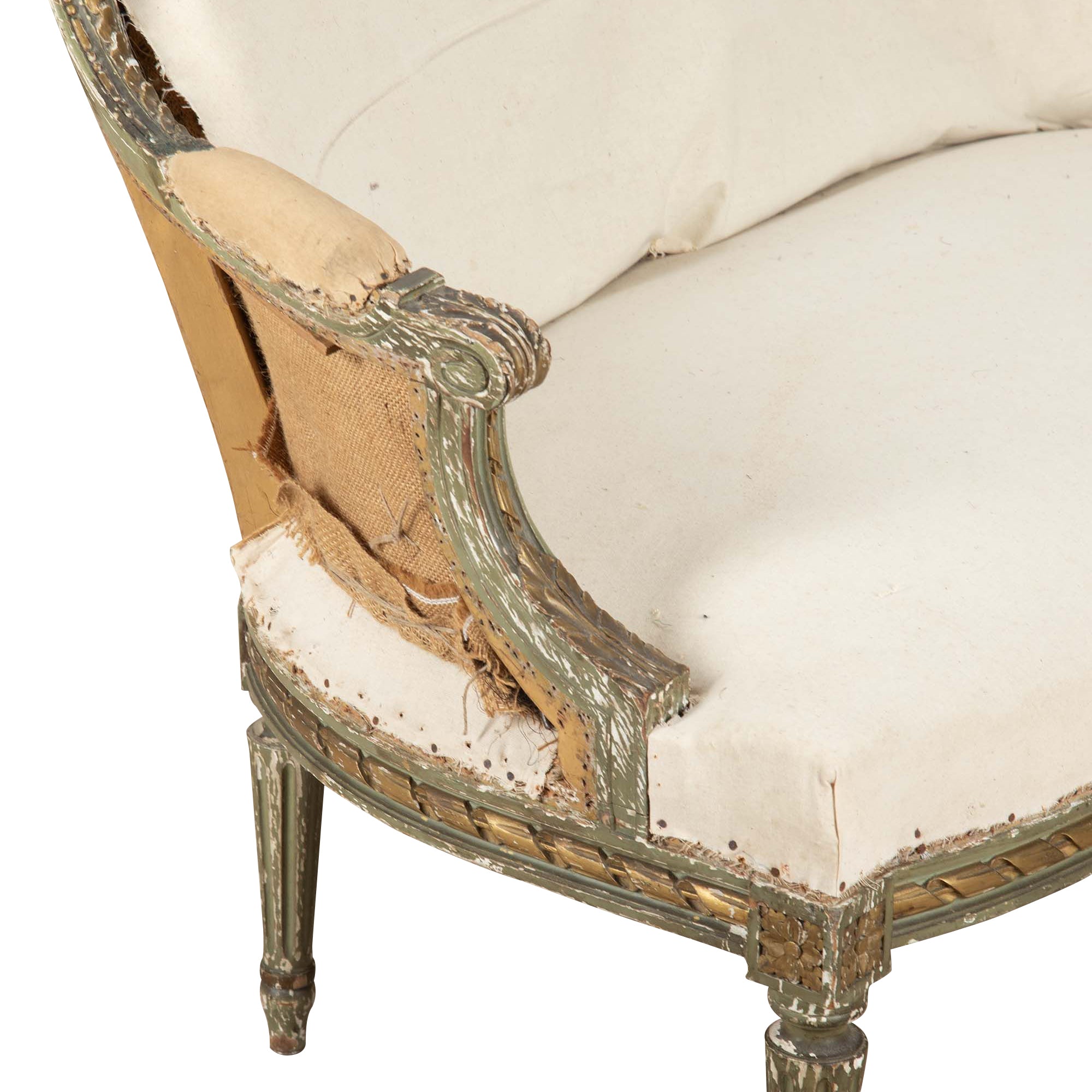 Petite 19th Century French Louis XVI Revival Canape Sofa