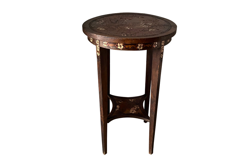 Charming, Aesthetic Movement side table with lower shelf circa 1900