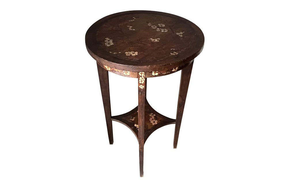 Charming, Aesthetic Movement side table with lower shelf circa 1900