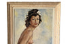 20th Century signed portrait of a female nude after Domergue 