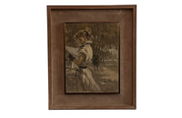 Young Parisian Woman Reading framed oil on board signed the artist Pierre Grisot to the lower right - Vintage oil painting