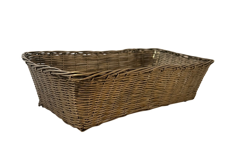 FRENCH SILVER PLATE WOVEN BREAD BASKET