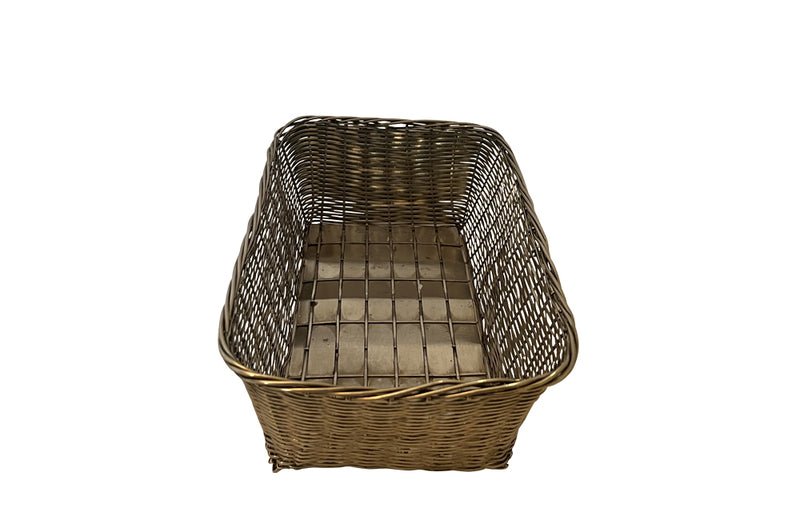 FRENCH SILVER PLATE WOVEN BREAD BASKET