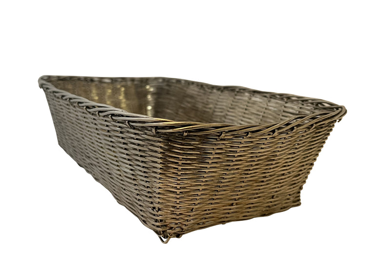 FRENCH SILVER PLATE WOVEN BREAD BASKET