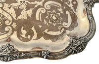 Large Rococo revival etched tray