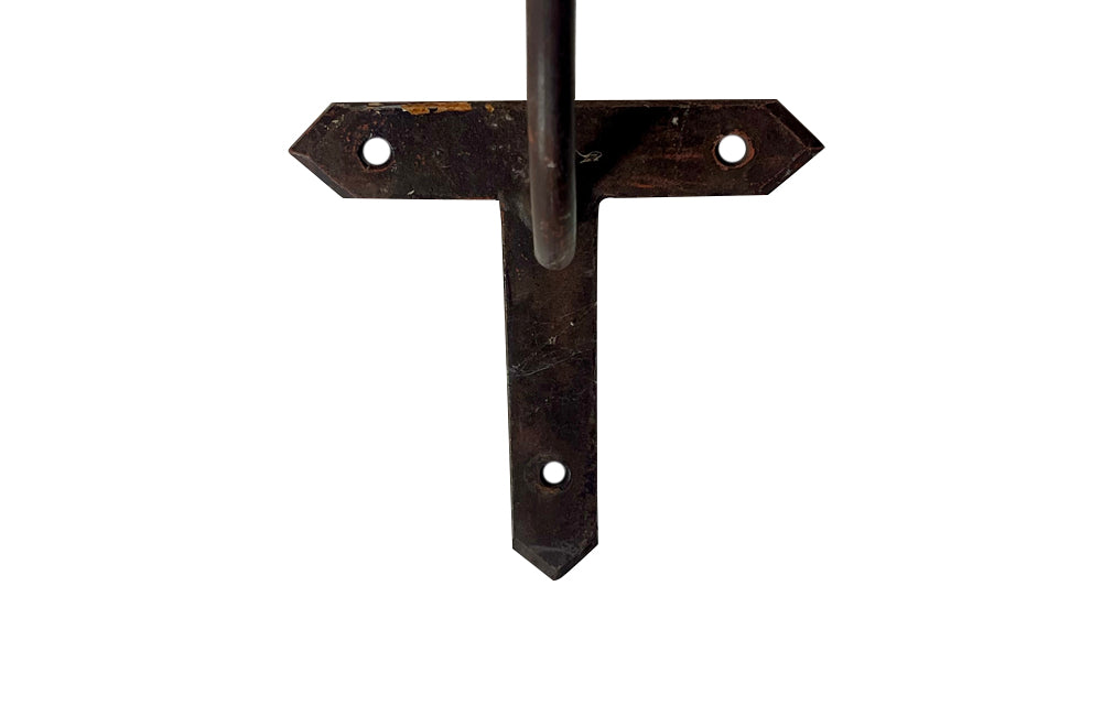 Painted 20th century iron rooster windvane, from an old French girouette makers atelier.