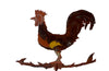 Painted 20th century iron rooster windvane, from an old French girouette makers atelier.