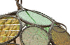20th Century Moroccan round segmented pressed coloured glass hanging light.