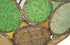 20th Century Moroccan round segmented pressed coloured glass hanging light.